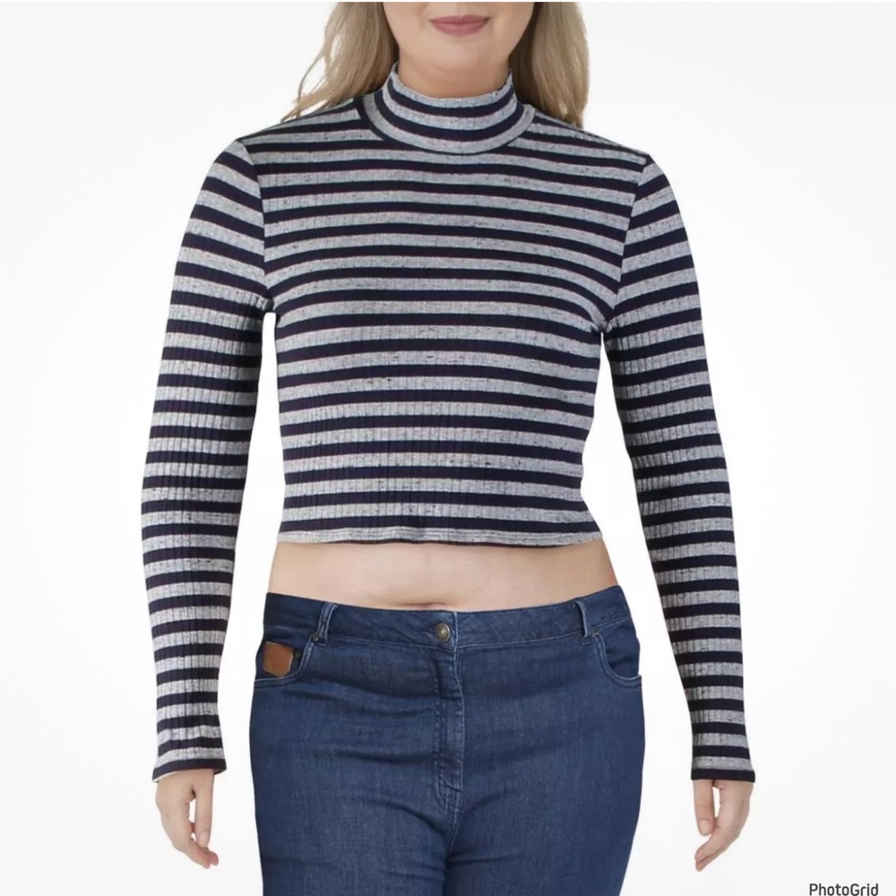 Three dots XL striped long sleeve top NWT